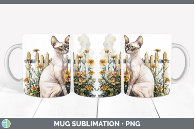Sphynx Mug Wrap Fence Cats Sublimation Coffee Cup Designs