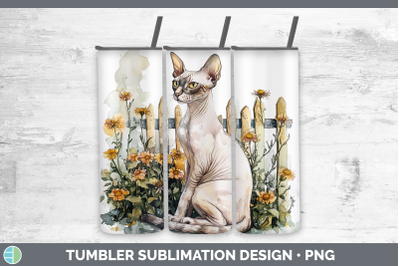 Sphynx Tumbler Fence Cats Sublimation 20 oz Skinny Tumbler D