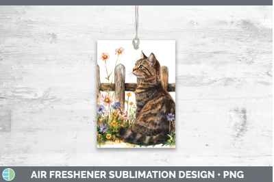Tabby Air Freshener Fence Cats Sublimation Car Scent Designs