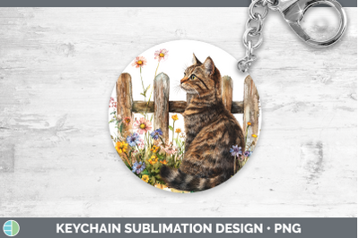 Tabby Keychain Fence Cats Sublimation Keyring Designs
