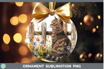 Tabby Ornament Fence Cats Sublimation Bauble Designs