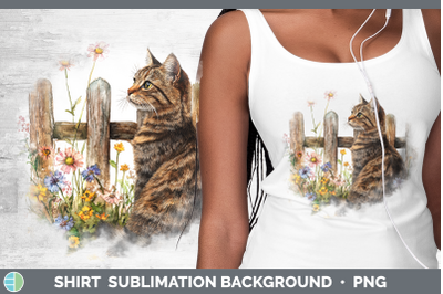 Tabby Shirt Fence Cats Sublimation Background Designs