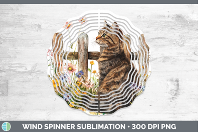 Tabby Wind Spinner Fence Cats Sublimation Spinner Designs