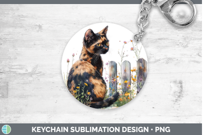 Tortoiseshell Keychain Fence Cats Sublimation Keyring Design