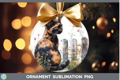 Tortoiseshell Ornament Fence Cats Sublimation Bauble Designs