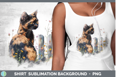 Tortoiseshell Shirt Fence Cats Sublimation Background Design
