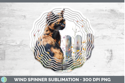 Tortoiseshell Wind Spinner Fence Cats Sublimation Spinner De
