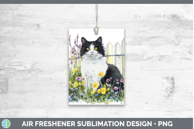 Tuxedo Air Freshener Fence Cats Sublimation Car Scent Design