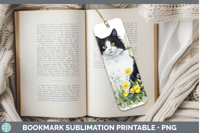 Tuxedo Bookmark Fence Cats Sublimation Printable Designs