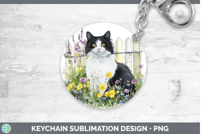 Tuxedo Keychain Fence Cats Sublimation Keyring Designs