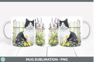 Tuxedo Mug Wrap Fence Cats Sublimation Coffee Cup Designs