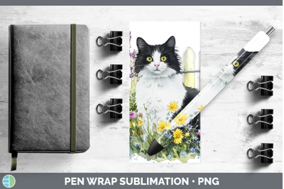Tuxedo Pen Wrap Fence Cats Sublimation Pen Designs