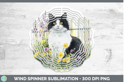 Tuxedo Wind Spinner Fence Cats Sublimation Spinner Designs