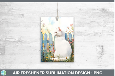 White Air Freshener Fence Cats Sublimation Car Scent Designs
