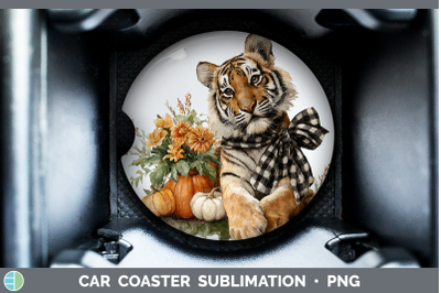 Tiger Car Coaster Animals Autumn Pumpkin Sublimation Drink M