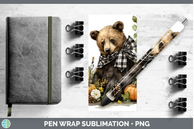 Bear Pen Wrap Animals Autumn Pumpkin Sublimation Pen Designs