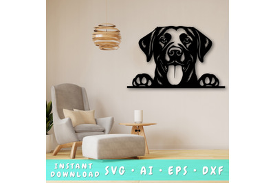 Peeking Labrador Retriever SVG, Dog Laser Cut Design, Pet Lover Gift