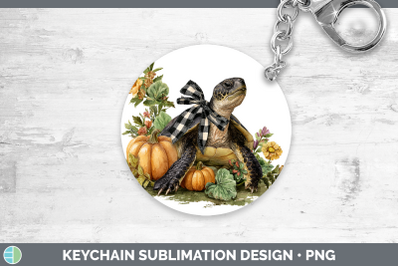 Sea Turtle Keychain Animals Autumn Pumpkin Sublimation Keyri