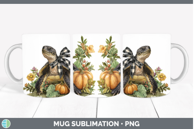 Sea Turtle Mug Wrap Animals Autumn Pumpkin Sublimation Coffe