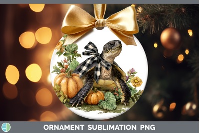 Sea Turtle Ornament Animals Autumn Pumpkin Sublimation Baubl