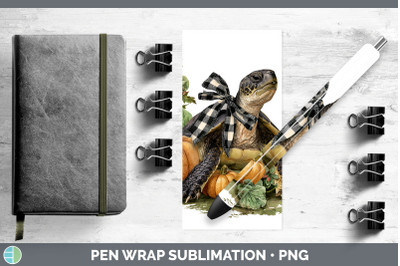 Sea Turtle Pen Wrap Animals Autumn Pumpkin Sublimation Pen D