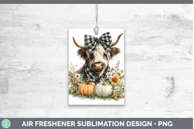 Highland Cow Air Freshener Animals Autumn Pumpkin Sublimatio