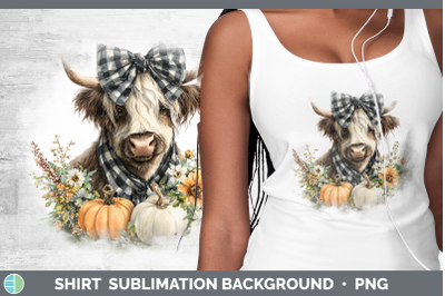 Highland Cow Shirt Animals Autumn Pumpkin Sublimation Backgr