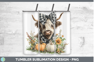 Highland Cow Tumbler Animals Autumn Pumpkin Sublimation 20 o