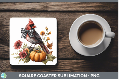 Cardinal Square Coaster Animals Autumn Pumpkin Sublimation D