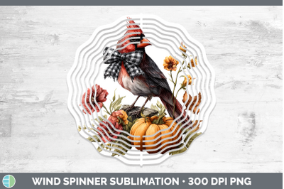 Cardinal Wind Spinner Animals Autumn Pumpkin Sublimation Spi