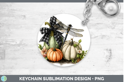 Dragonfly Keychain Animals Autumn Pumpkin Sublimation Keyrin