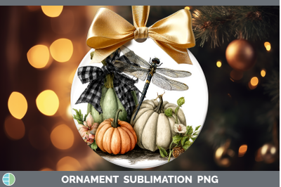 Dragonfly Ornament Animals Autumn Pumpkin Sublimation Bauble