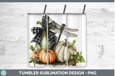 Dragonfly Tumbler Animals Autumn Pumpkin Sublimation 20 oz S
