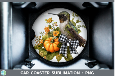 Hummingbird Car Coaster Animals Autumn Pumpkin Sublimation D