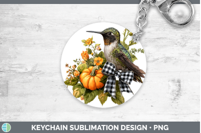 Hummingbird Keychain Animals Autumn Pumpkin Sublimation Keyr
