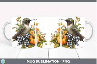Hummingbird Mug Wrap Animals Autumn Pumpkin Sublimation Coff