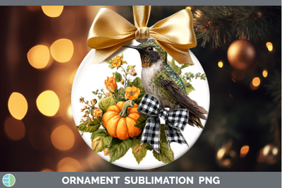 Hummingbird Ornament Animals Autumn Pumpkin Sublimation Baub