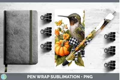 Hummingbird Pen Wrap Animals Autumn Pumpkin Sublimation Pen