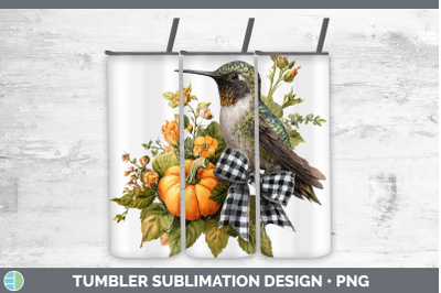 Hummingbird Tumbler Animals Autumn Pumpkin Sublimation 20 oz