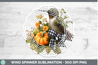 Hummingbird Wind Spinner Animals Autumn Pumpkin Sublimation