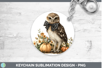 Owl Keychain Animals Autumn Pumpkin Sublimation Keyring Desi