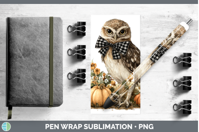 Owl Pen Wrap Animals Autumn Pumpkin Sublimation Pen Designs