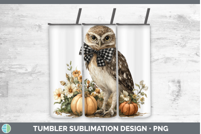 Owl Tumbler Animals Autumn Pumpkin Sublimation 20 oz Skinny