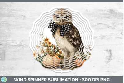 Owl Wind Spinner Animals Autumn Pumpkin Sublimation Spinner