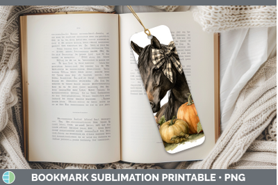 Horse Bookmark Animals Autumn Pumpkin Sublimation Printable