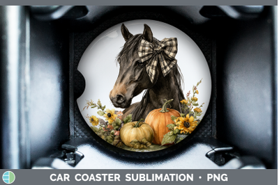 Horse Car Coaster Animals Autumn Pumpkin Sublimation Drink M