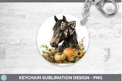 Horse Keychain Animals Autumn Pumpkin Sublimation Keyring De