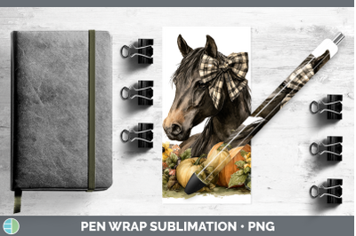 Horse Pen Wrap Animals Autumn Pumpkin Sublimation Pen Design