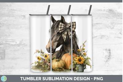 Horse Tumbler Animals Autumn Pumpkin Sublimation 20 oz Skinn