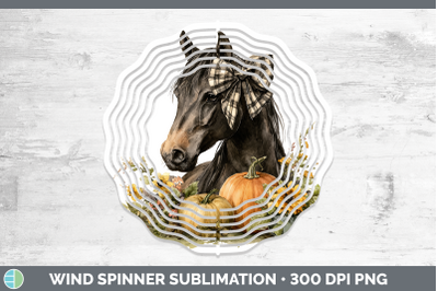 Horse Wind Spinner Animals Autumn Pumpkin Sublimation Spinne